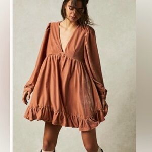 Free People Estella Velvet Mini Dress